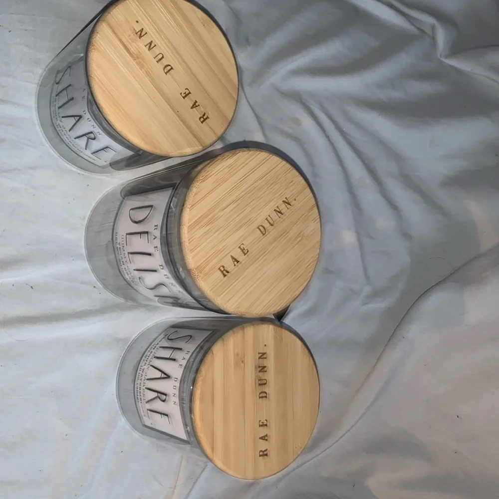 New Rae Dunn Glass jar set